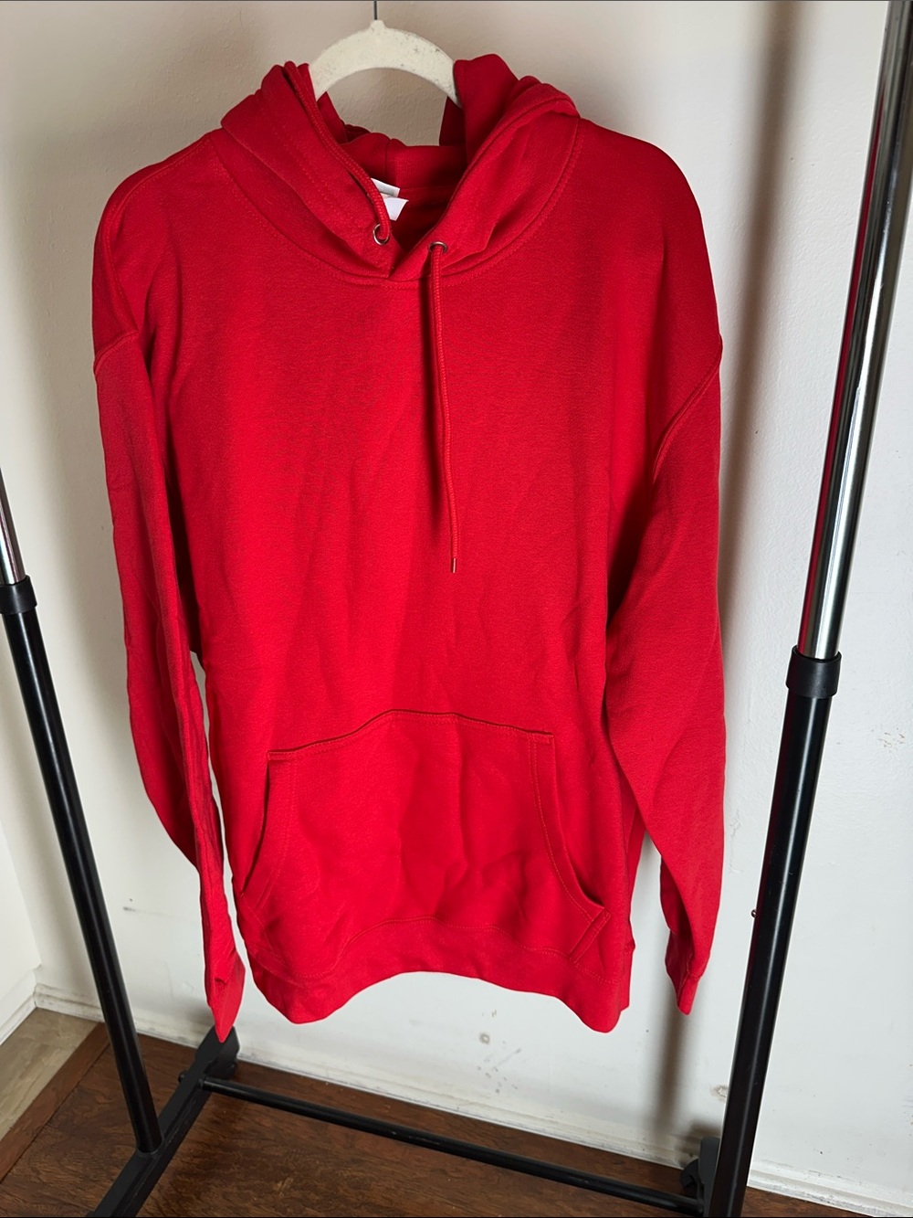 Men's Red Pullover Hoodie - Classic Casual Hooded Sweatshirt